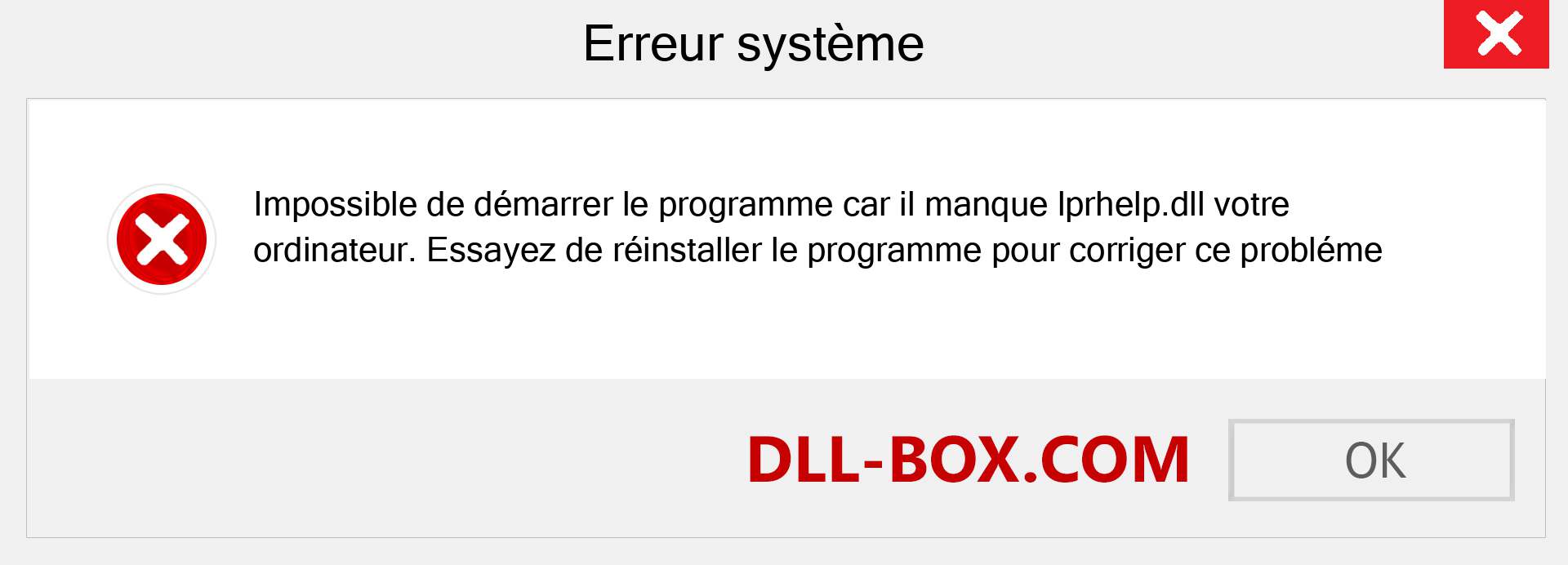 Le fichier lprhelp.dll est manquant ?. Télécharger pour Windows 7, 8, 10 - Correction de l'erreur manquante lprhelp dll sur Windows, photos, images